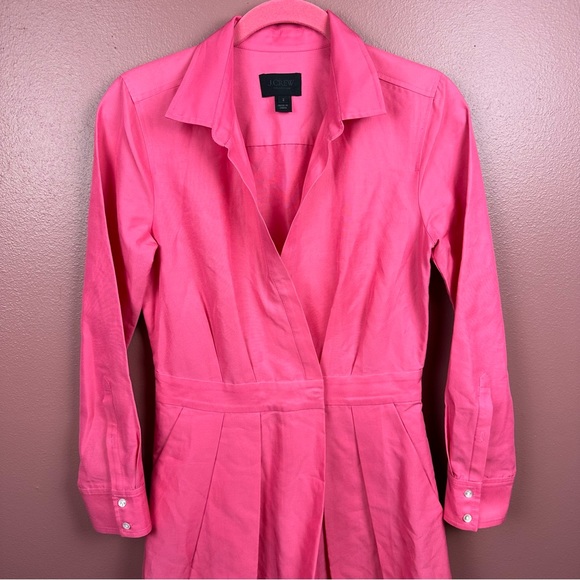 J. Crew Collection Wide leg jumpsuit in bright dahlia size 2 culottes - Picture 5 of 15